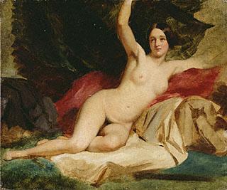 Female Nude in a Landscape by William Etty., William Etty
